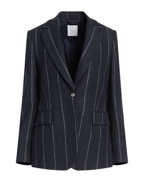 Eleventy Platinum Woman Blazer Midnight blue Size 4 Alpaca wool, Polyamide, Linen