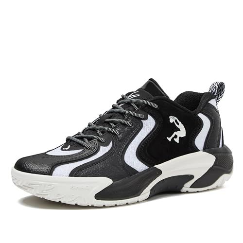 SHAQ Dunkman Basketball Shoes for Men, Indoor or Outdoor Court Basketball Mens Sneakers, Black or White