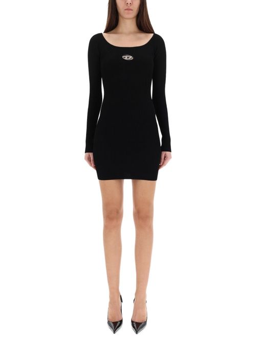 Ribbed Logo-detail Dress