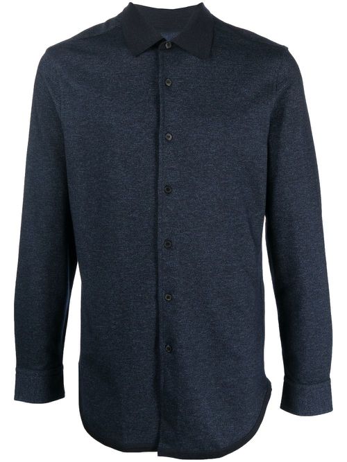 Jersey button-down shirt - Blue