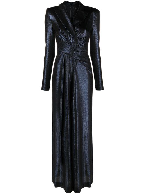 Lamé wide-leg jumpsuit - Blue