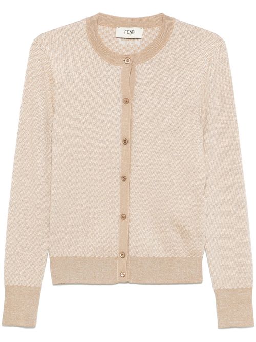 Elegant Jacquard Knit Neck Sweater - Size 40