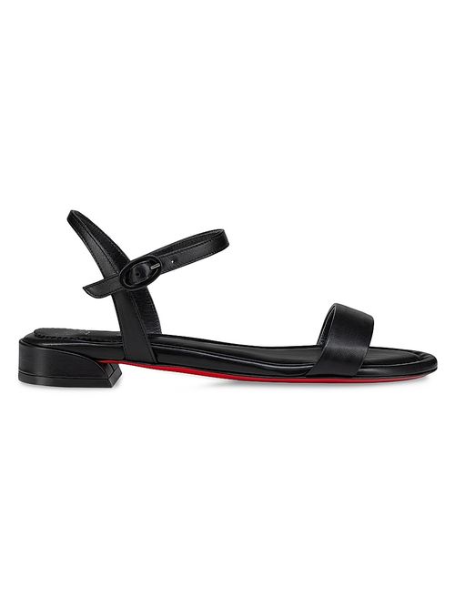 Women's Sweet Jane Nappa Leather Flat Sandals - Black