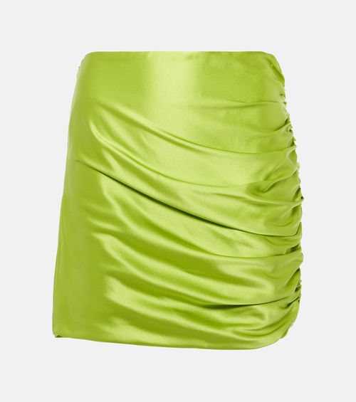 The Sei Ruched silk satin miniskirt