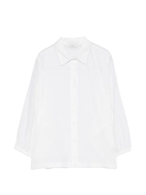 Cotton-Silk Blend Blouse — White
