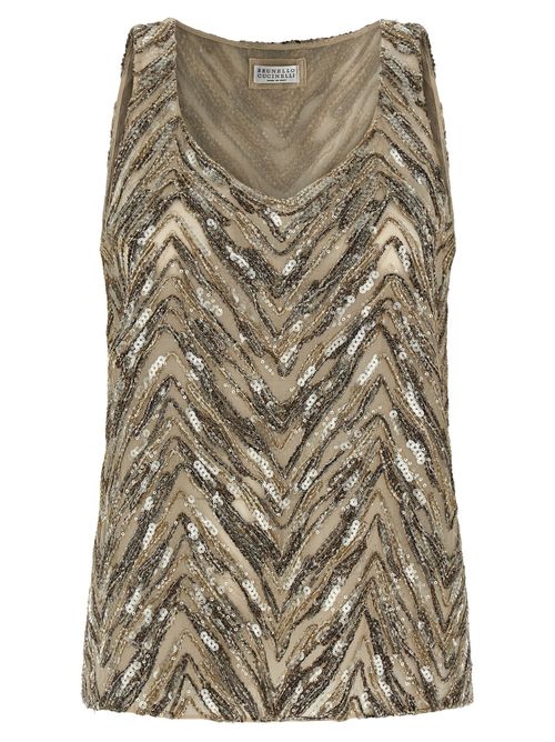 Dazzling Chevron Embroidery Top