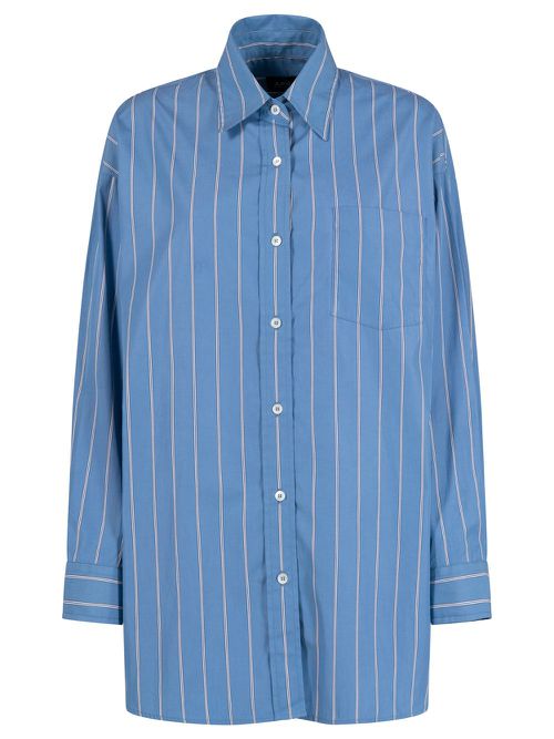 Striped Cotton Shirt With Side Slits