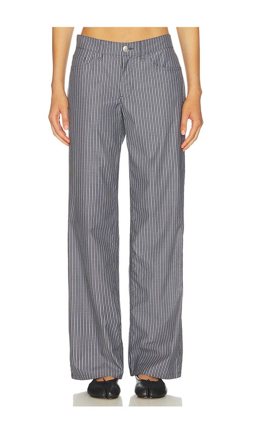 Rag & Bone Saige Low-Rise Stripe Poplin Pant in Dark Grey. 10. Also , 2, 4