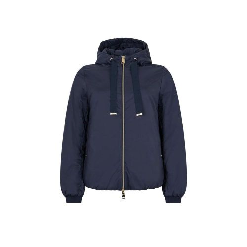 Hooded Padded Polyamide Down Jacket — Navy