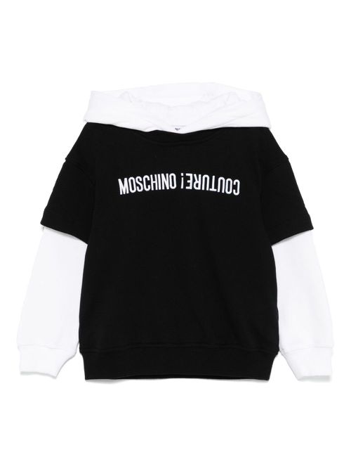 Logo-embroidered hoodie - Black