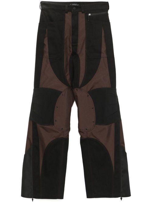 Panelled-design cargo pants - Black