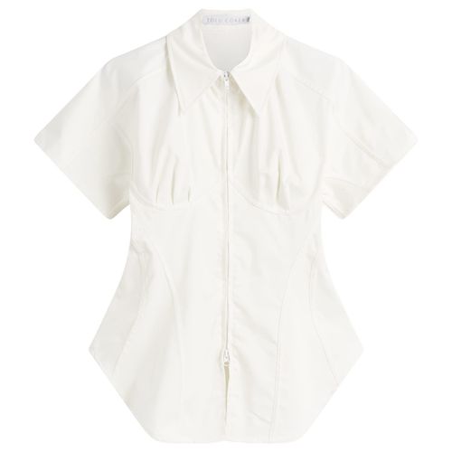 Women's Panelled Contoured Bustier Blouse White