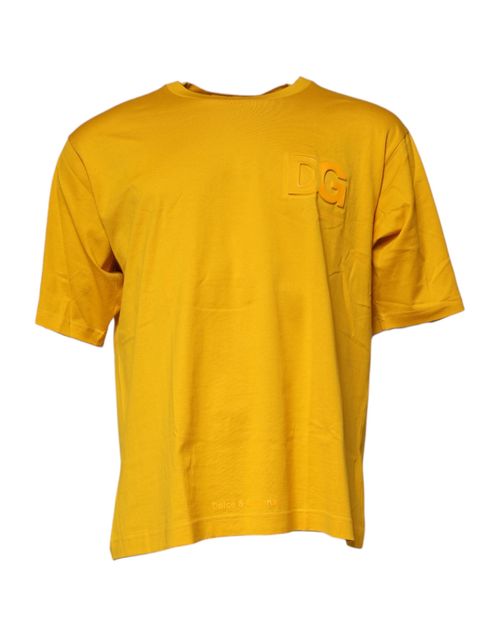 Logo-Embroidered Cotton T-Shirt — Yellow
