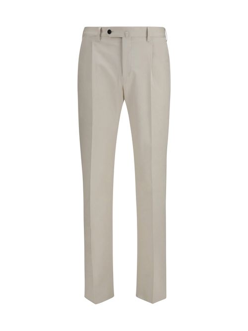 Merino Wool Tailored Trousers — Beige