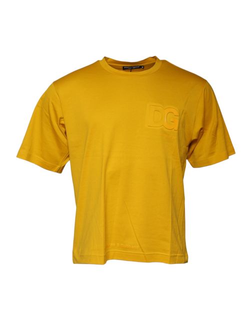 Logo-Embroidered Cotton T-Shirt — Yellow