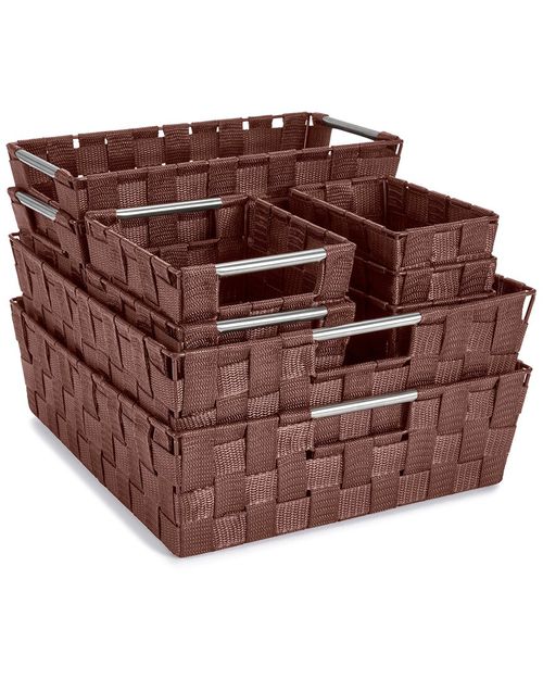 9pc Variety Size Hand-Woven Storage Baskets