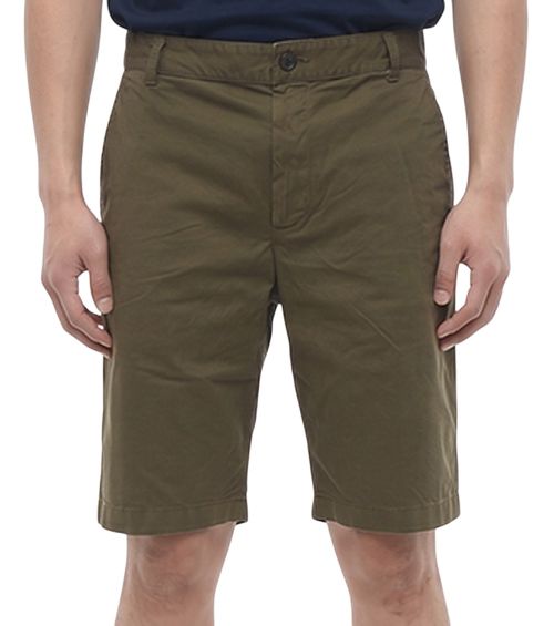 Green Solid Chino Shorts