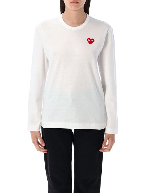 Long Sleeve Cotton T-Shirt with Heart Logo