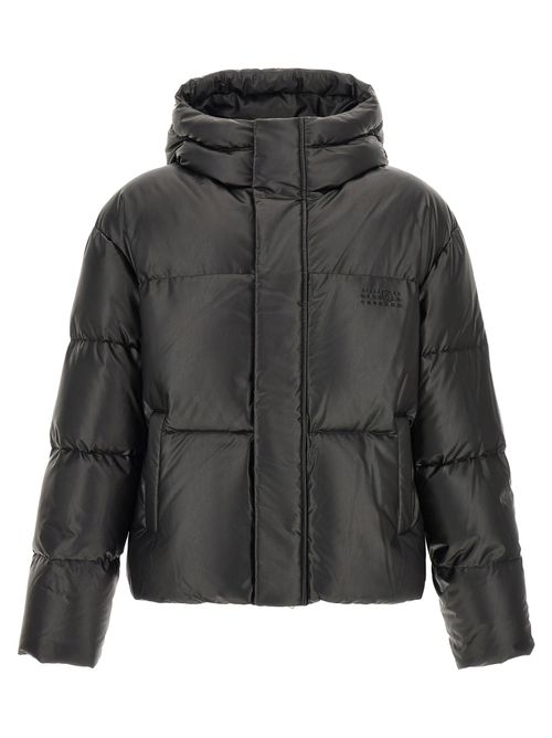 Lacquered Finish Down Down Jacket — Black