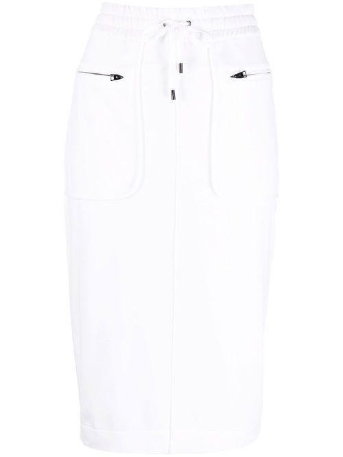 Drawstring pencil skirt - White