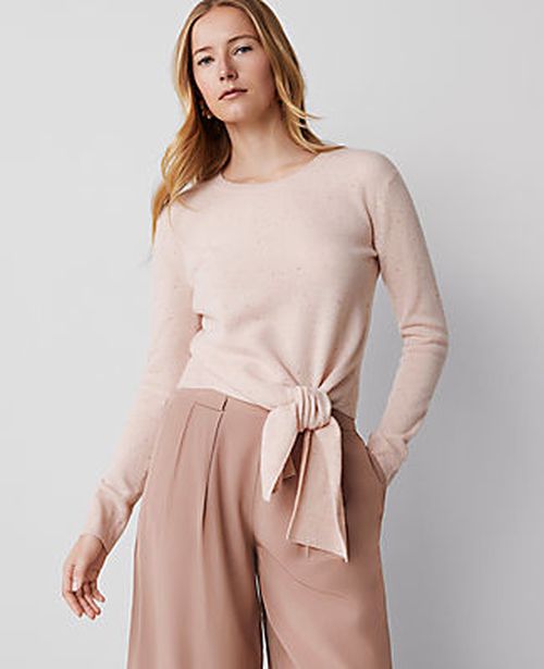 Ann Taylor Cashmere Tie-Waist Sweater