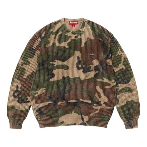 SS26 Washed Small Box Waffle Sweater 'Woodland Camo'
