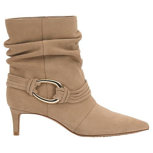 Kirpa Ornamented Leather/Suede Slouchy Bootie - Burnt Sugar