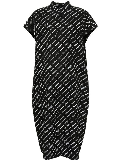 Logo-print shirt dress - Black