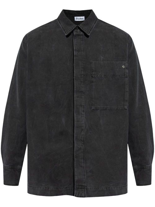 Stud-detail denim shirt - Black