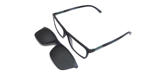 Emporio Armani EA4160 with Clip-On 50421W Men's Eyeglasses Black Size 55 (Frame Only) - Blue Light Block Available