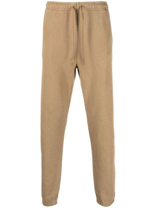 Logo-embroidered stonewashed track pants - Neutrals