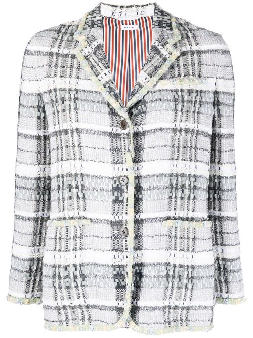 Tweed single-breasted jacket - Green