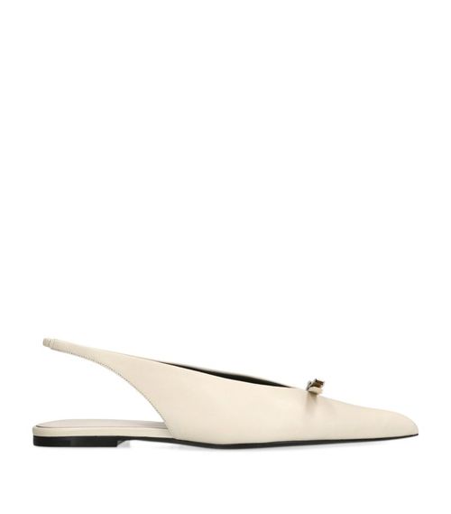 Leather Bow Slingback Flats