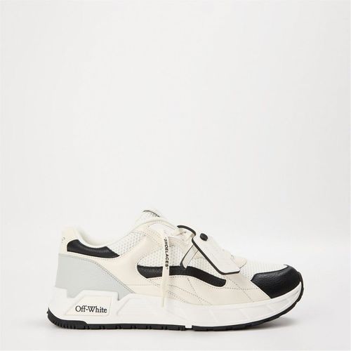 Off-White Mens Off White Round Toe Flat Heel Trainers in White/Black