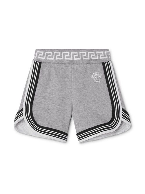 Greca print cotton shorts - Grey