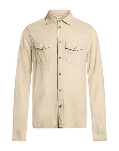 Man Shirt Beige Size 36 Cotton