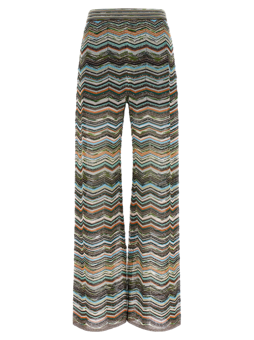 Chevron Jacquard Trousers — Multicolor