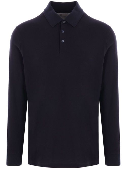 Piqué-cotton polo shirt - Blue