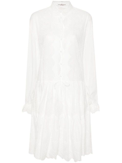 Embroidered shirt dress
