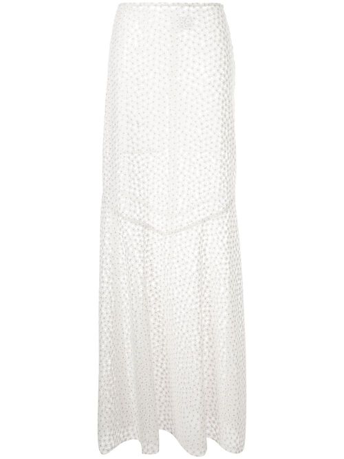 Embroidered Majestic skirt - White