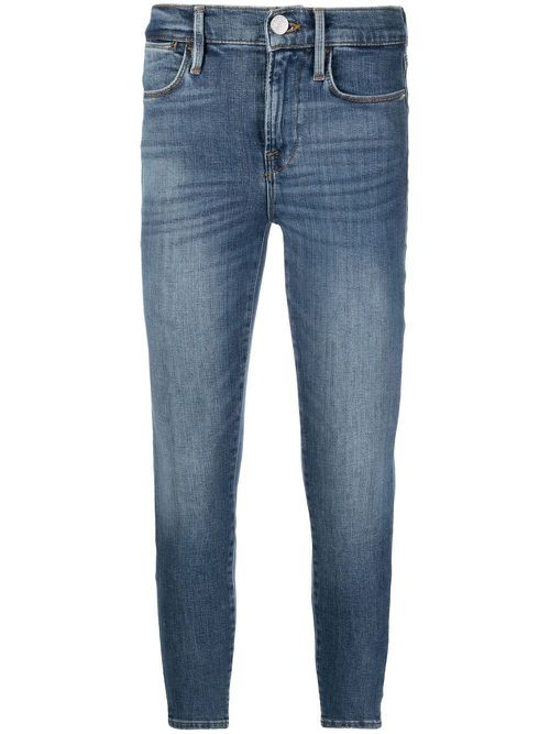Distressed-effect denim jeans - Blue