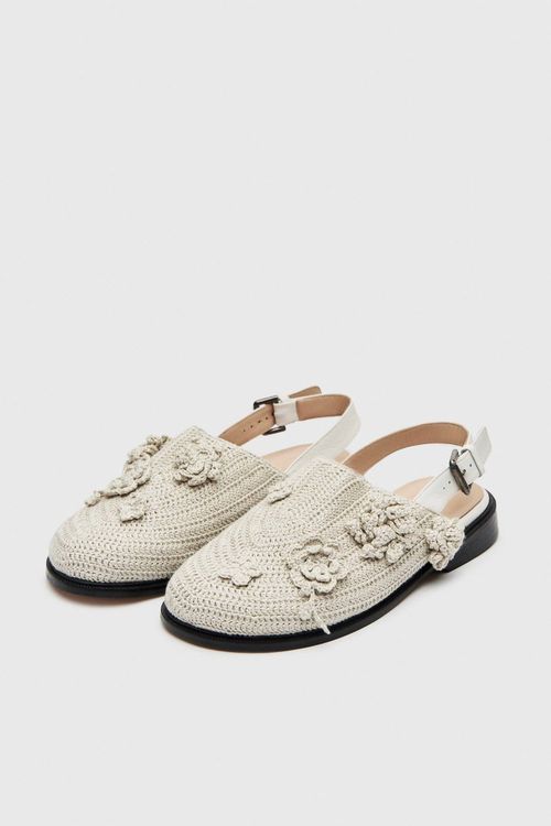 Women's Crochet Mule In Cream