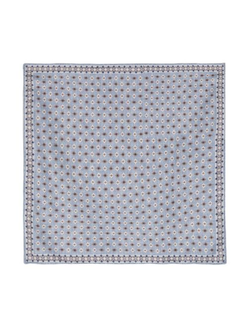 Geometric-print silk handkerchief - Blue