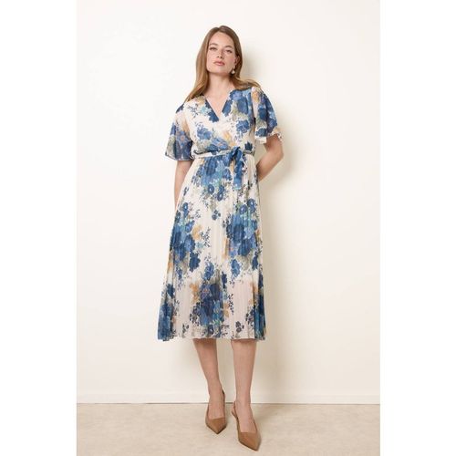 Blue Vanilla Women's Elasticated Waist White Short Sleeve V-neck Midi Dress | : Sma