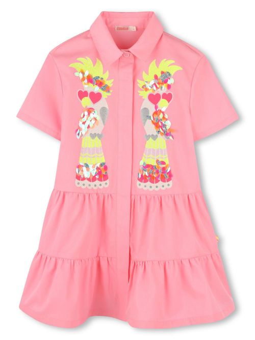 Illustration-print dress - Pink