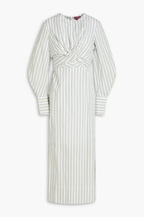 Crosshill twisted striped cotton midi dress - Green - XS