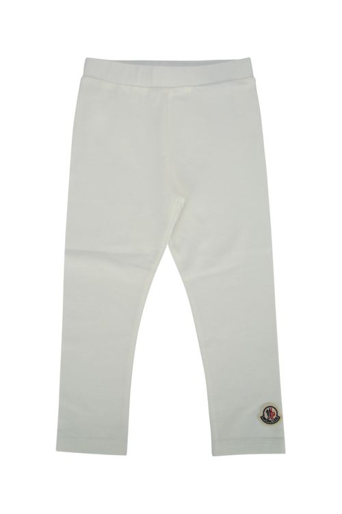 Logo-Embroidered Leggings — White