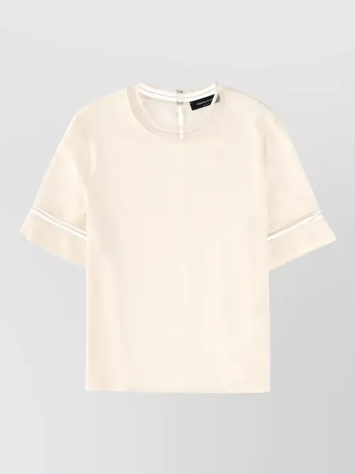 Fabiana Filippi - short sleeve top sheer panels keyhole