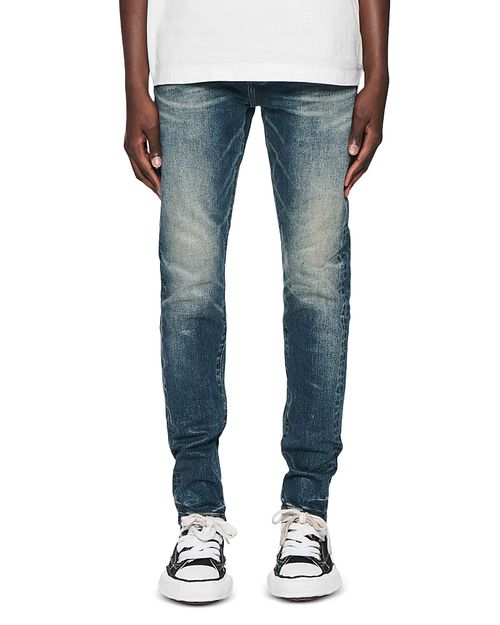 Coated Dark Tempest Skinny Fit Jeans in Dark Indigo