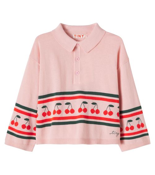 Cherries embroidered cotton sweater